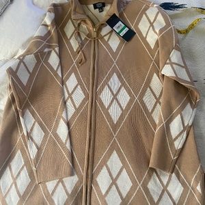 Jones New York zip front cardigan